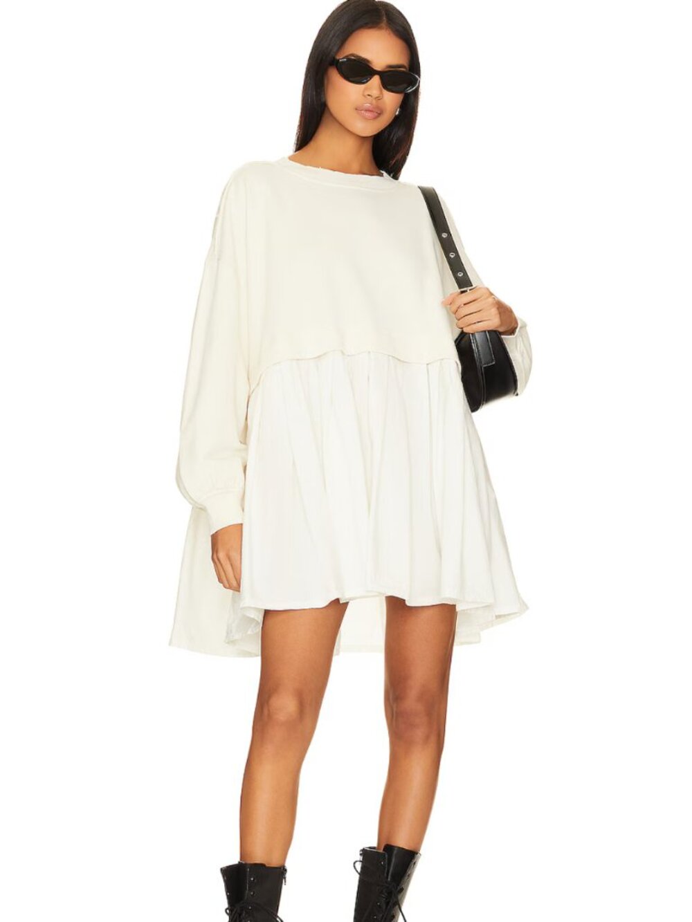 Free People Eleanor Sweatshirt in Cream NEW